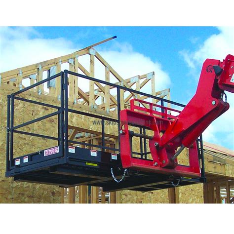 skid steer standing platform|telehandler work platform man basket.